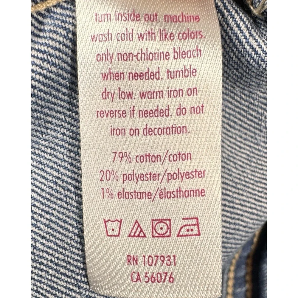 Justice Denim Jacket Girls Size‎ 8 Blue Jean Button Up Stretch Kids